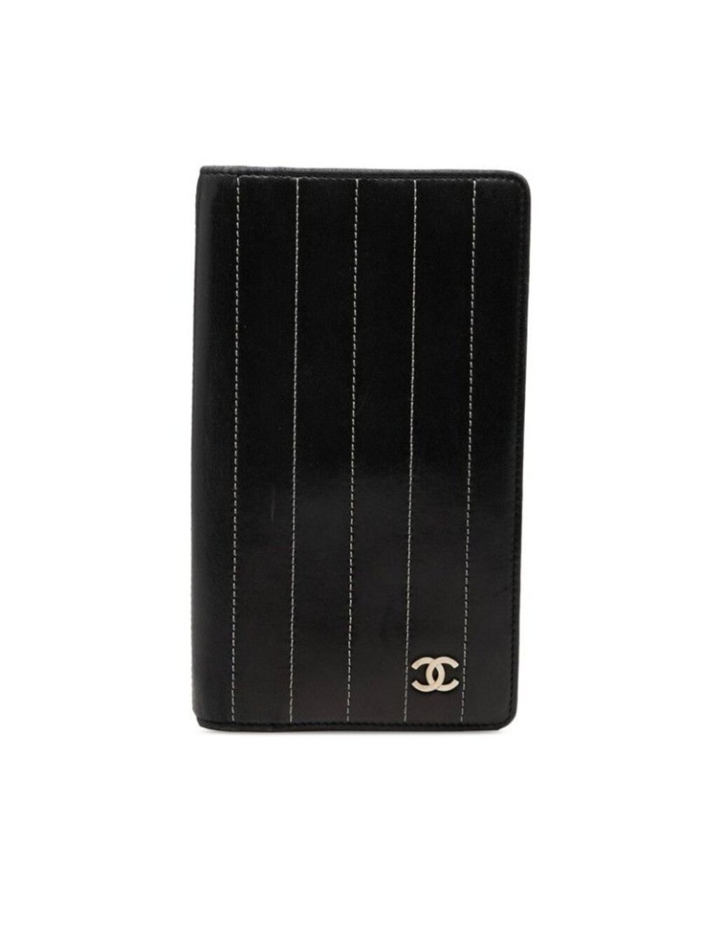 Chanel Mademoiselle Line CC Logo Wallet Black Lambskin - Picture 1 of 9